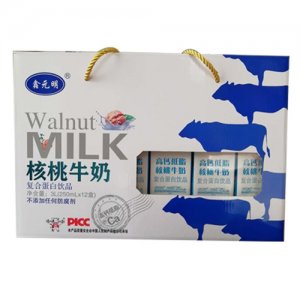 鑫元明核桃牛奶復(fù)合蛋白飲料250mlx12盒