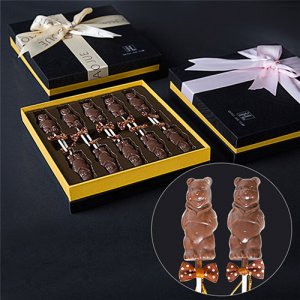 巧爵純脂巧克力小熊棒棒糖禮盒裝