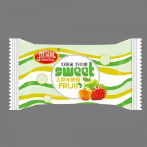 佳冠園綠色彩條裝水果味硬糖
