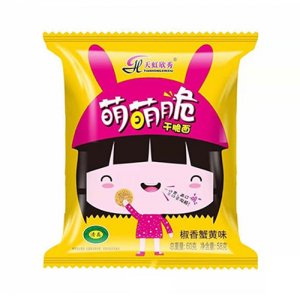 天虹欣秀萌萌脆椒香蟹黃味干吃面干脆面58克