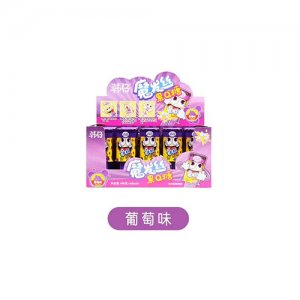 韓仔魔發絲果Q糖葡萄味糖果盒裝