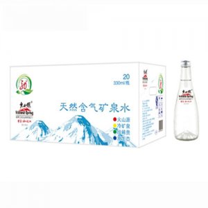 火山源天然含氣重碳酸礦泉水白玻璃瓶330mlx20瓶
