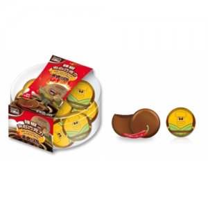 可味辣椒夾心棋子圓形全透明塑盒巧克力80克10粒