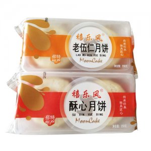 禧樂風老伍仁月餅+酥心月餅350g