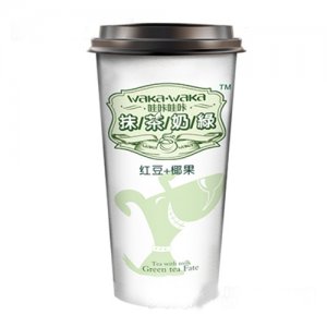 哇咔哇咔抹茶奶綠紅豆+椰果