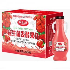 益樂歡益生菌發酵山楂+枸杞汁1.25Lx6