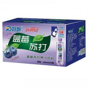 智跑藍莓蘇打果汁飲料箱裝400mlx24