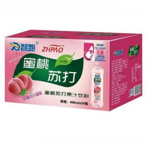 智跑蜜桃蘇打果汁飲料箱裝400mlx24