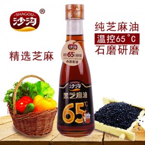 沙溝純黑芝麻油216ml