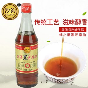 沙溝純黑芝麻油380ml