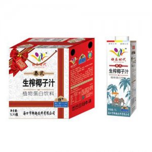 百果坊1L方瓶生榨椰子汁6瓶裝