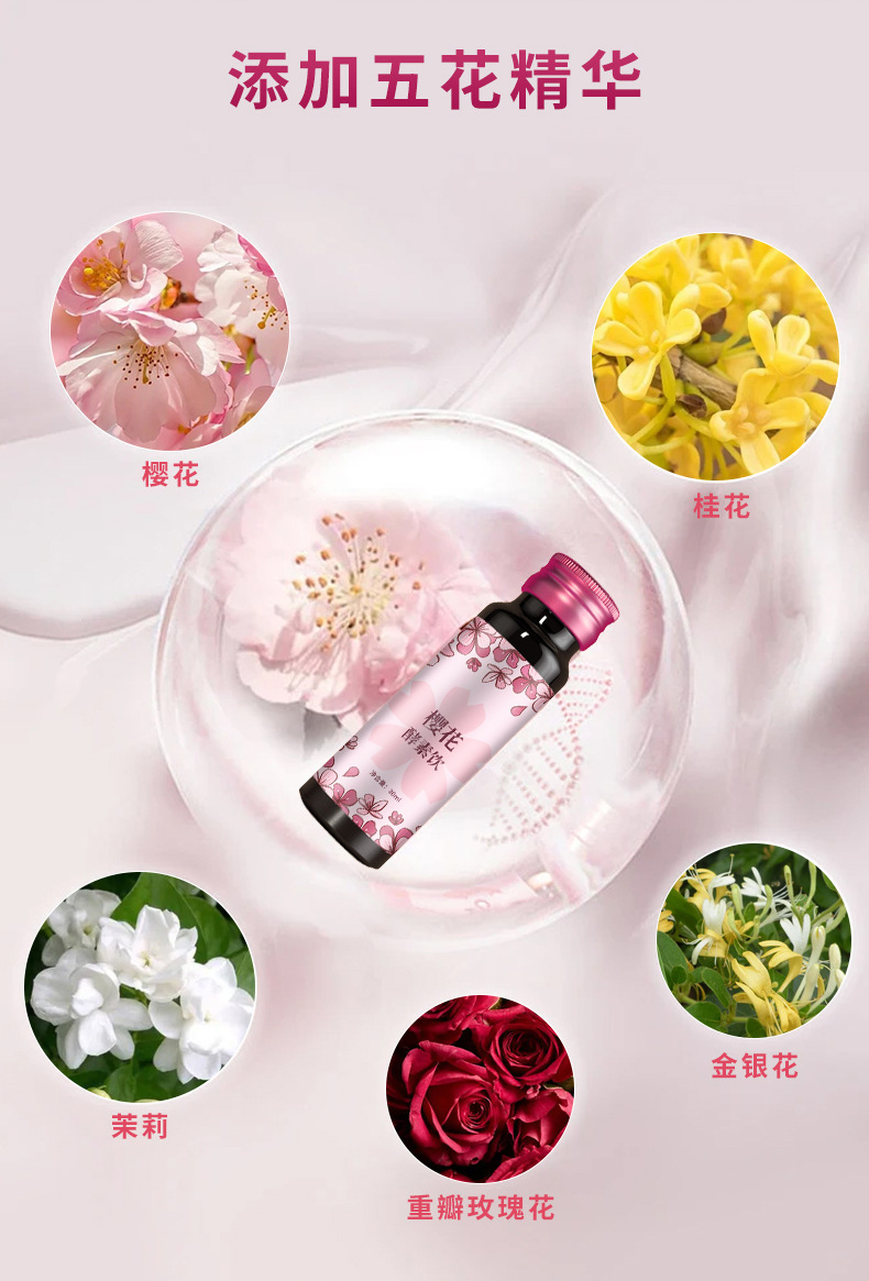 櫻花酵素飲櫻花植物果蔬孝素口服液專業貼牌定制