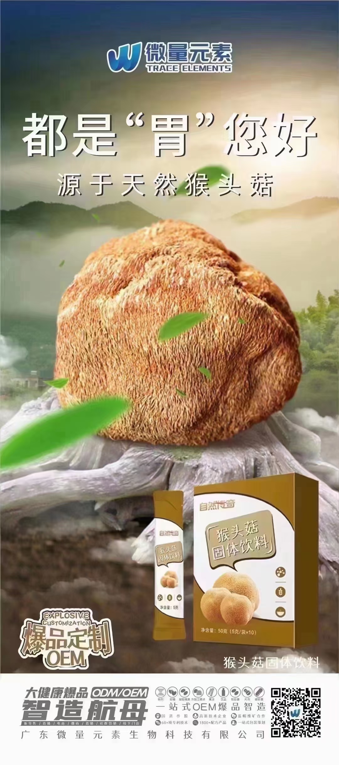 自然傳奇猴頭菇固體飲料代加工-合作形式多樣-免費全程策劃