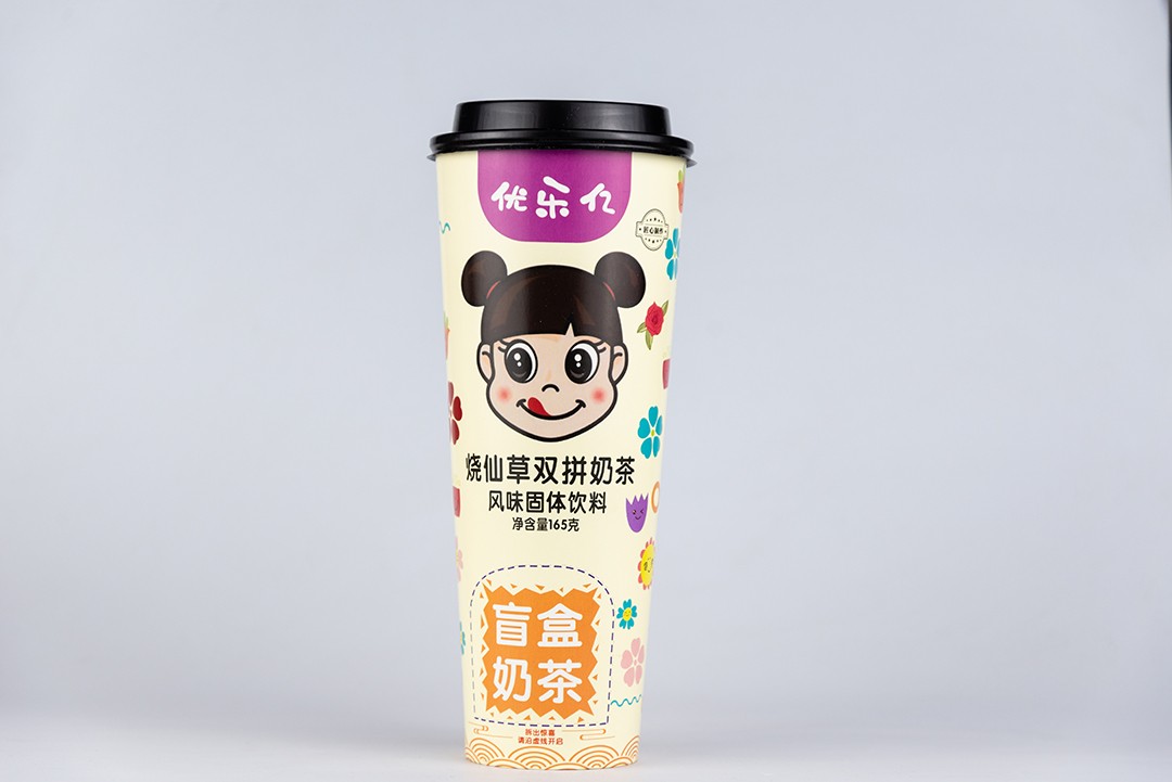 優樂億盲盒奶茶 燒仙草雙拼奶茶風味固體飲料.JPG