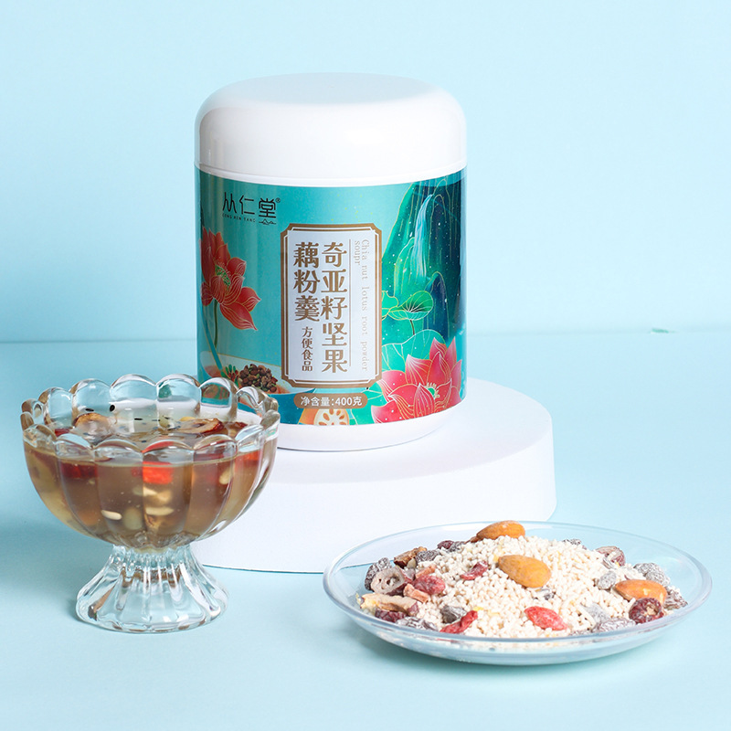 奇亞籽堅果藕粉羹 營養早餐代餐堅果藕粉飽腹速食堅果藕粉400g盒.jpg