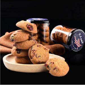 美式蔓越莓軟曲奇圓罐裝餅干m可OEM/ODM代工