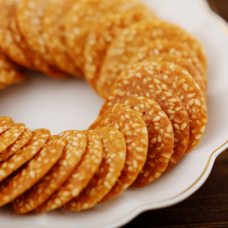 純手工原味白芝麻餅1代工可定制OEM代加工