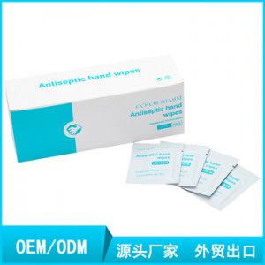 定制英文版便攜式75酒精消毒濕巾OEM代加工
