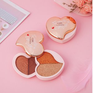 CDE愛心旋轉雙層四色眼影盤OEM/ODM代加工