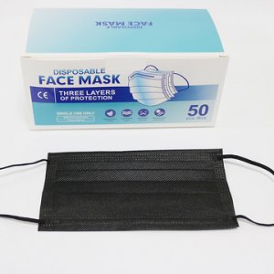 成人兒童高防熔噴布三層加厚一次性黑色口罩OEM/ODM代加工