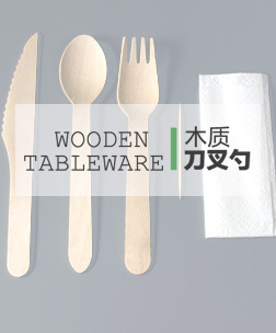 一次性木質刀叉勺套裝餐具OEM代加工