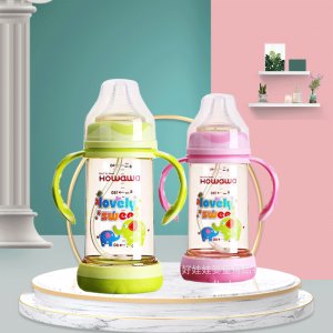 好娃娃 寬口徑防脹氣自動奶瓶新生兒防摔兒童奶瓶240m貼牌OEM/ODM