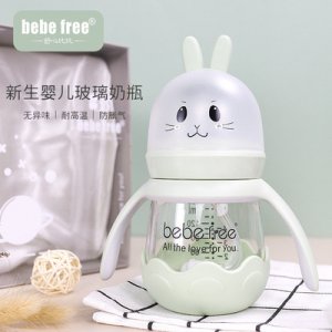 舒心比比嬰兒寬口徑高硼硅玻璃奶瓶OEM/ODM代加工