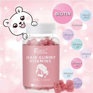 可愛粉色hair vitamins生發(fā)軟糖可OEM/ODM代工