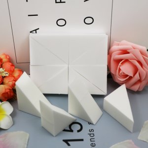 非乳膠米字形白8切大三角粉撲貼牌定制代加工