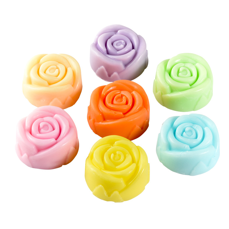 七彩玫瑰花型玫瑰精油皂貼牌定制代加工