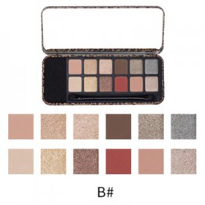 歐美時尚豹紋12色珠光眼影盤貼牌定制代加工