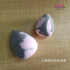 豬豬紋路雙色粉撲貼牌定制代加工