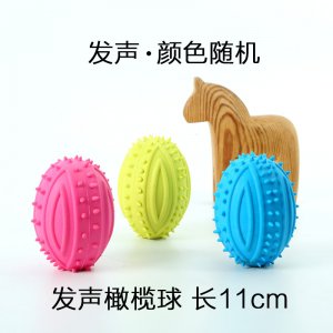 硅膠發聲橄欖球寵物玩具可OEM/ODM代工