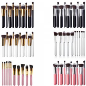 10支木柄化妝刷套裝OEM/ODM代加工