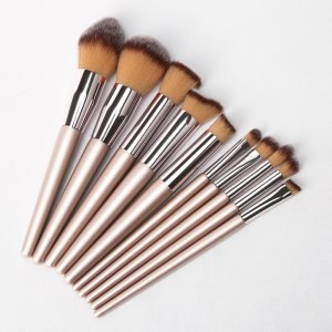 赫蘭雅10支香檳金化妝刷貼牌定制代加工