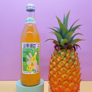 創東潮飲玻璃瓶汽水鳳梨味380mlOEM代加工