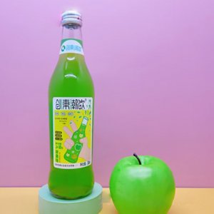 創東潮飲玻璃瓶汽水蘋果味380mlOEM代加工