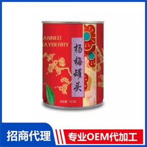 升升園楊梅罐頭425克 罐裝水果罐頭OEM貼牌定制 罐頭代工源頭廠家