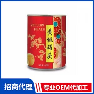 升升園黃桃罐頭 425克罐裝水果罐頭OEM代工 罐頭貼牌源頭廠家