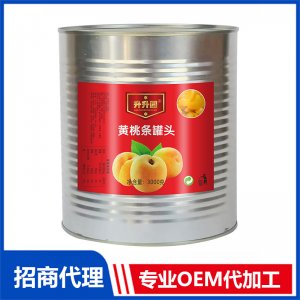 升升園黃桃條罐頭3000克水果罐頭貼牌oem 果蔬罐頭代工廠家