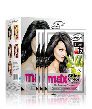 薇姬跨境出口廠家25ml外貿袋裝一洗染黑一洗彩植物無氨染發劑染膏OEM代加工