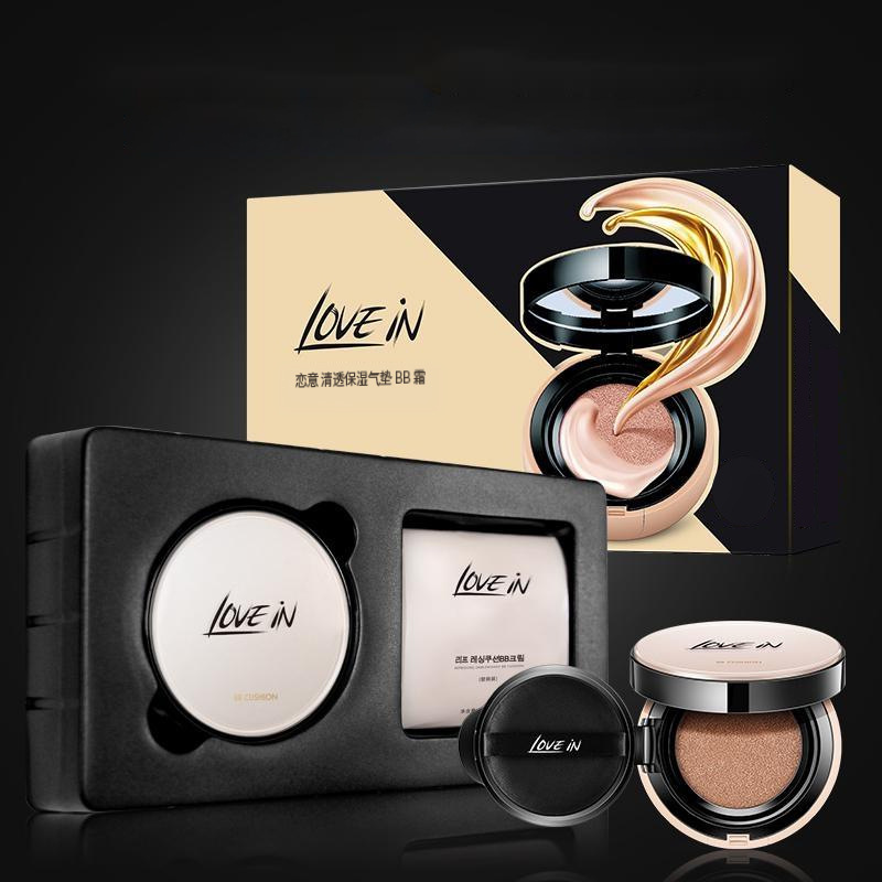 戀意lovein氣墊bb霜套裝養膚粉底液補水保濕遮瑕持妝不脫妝bb霜OEM代加工