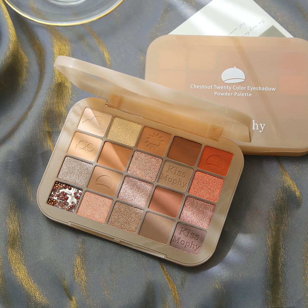 20色栗子眼影盤珠光啞光脆香米眼影初學者彩妝眼影工廠現貨直供OEM代加工