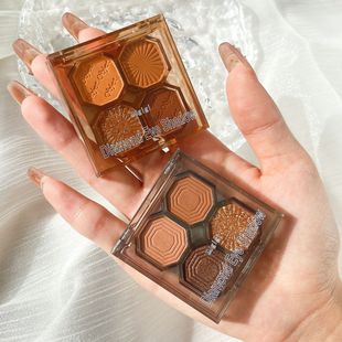 超閃亮片四色眼影啞光珠光4色眼影盤oem代加工