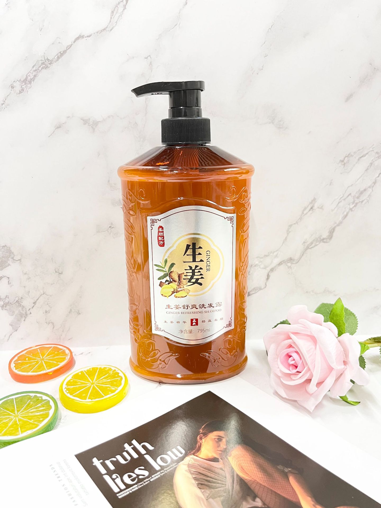 若欣涵生姜舒爽洗發(fā)露795ml洗發(fā)水去屑止癢OEM代工廠