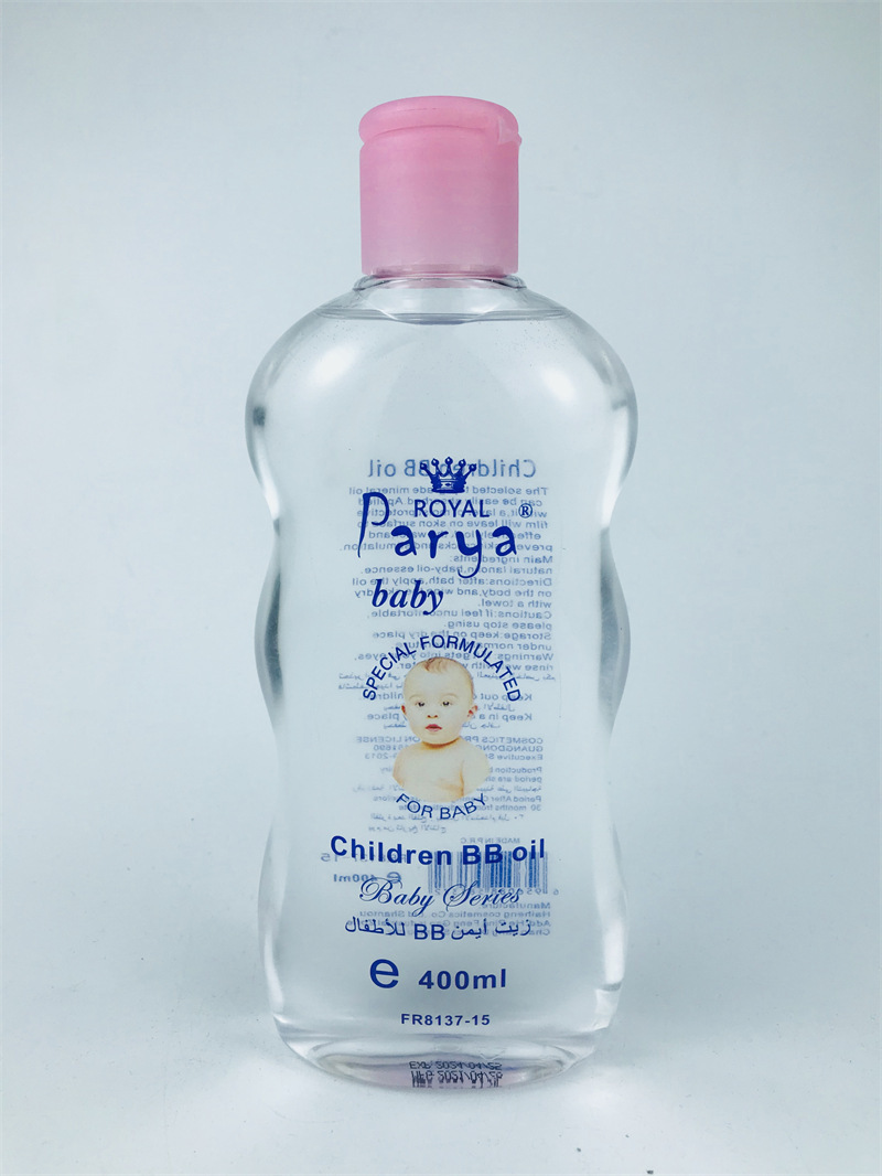 廠家批發(fā)外貿(mào)英文出口寶寶潤膚油按摩BB油推拿兒童Baby oil 400mlOEM代加工