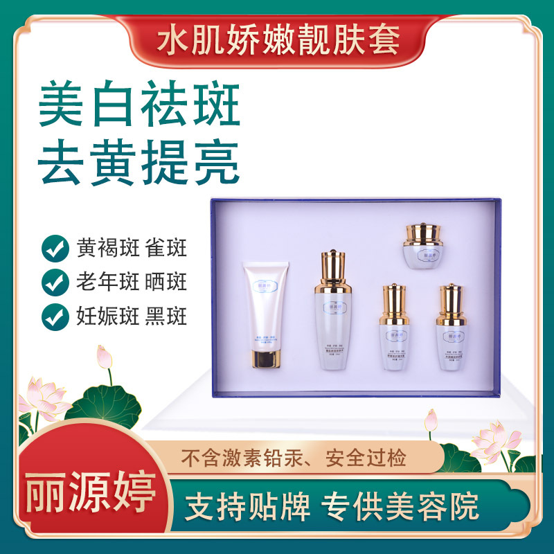 面部專用護膚套盒美白祛斑霜套盒批發黃褐斑曬斑去黃嫩白套OEM代加工