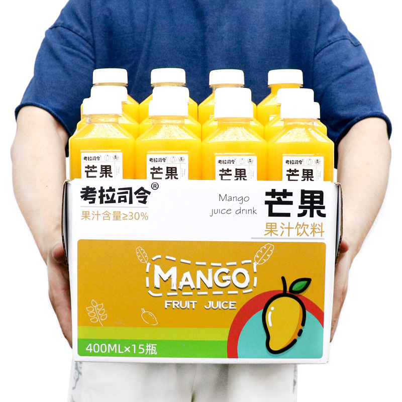 芒果味果汁飲料400mlx6瓶整箱網紅飲品批特價新日期OEM代加工
