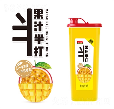 格蕾美半打復合果汁飲料1.5千克芒果汁百香果汁OEM代加工