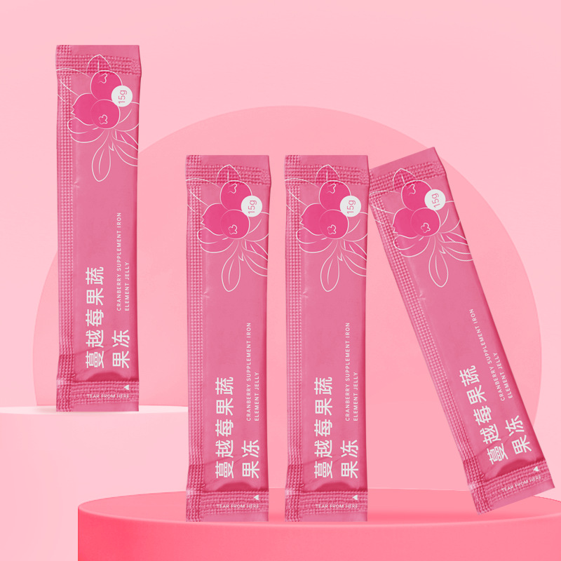 蔓越莓果凍條復合維生素果凍條果蔬膳食纖維條水果味OEM代加工